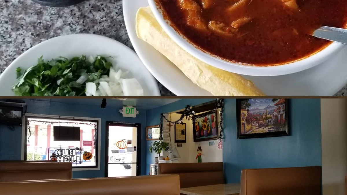 Mexican plates served with rice and beans.