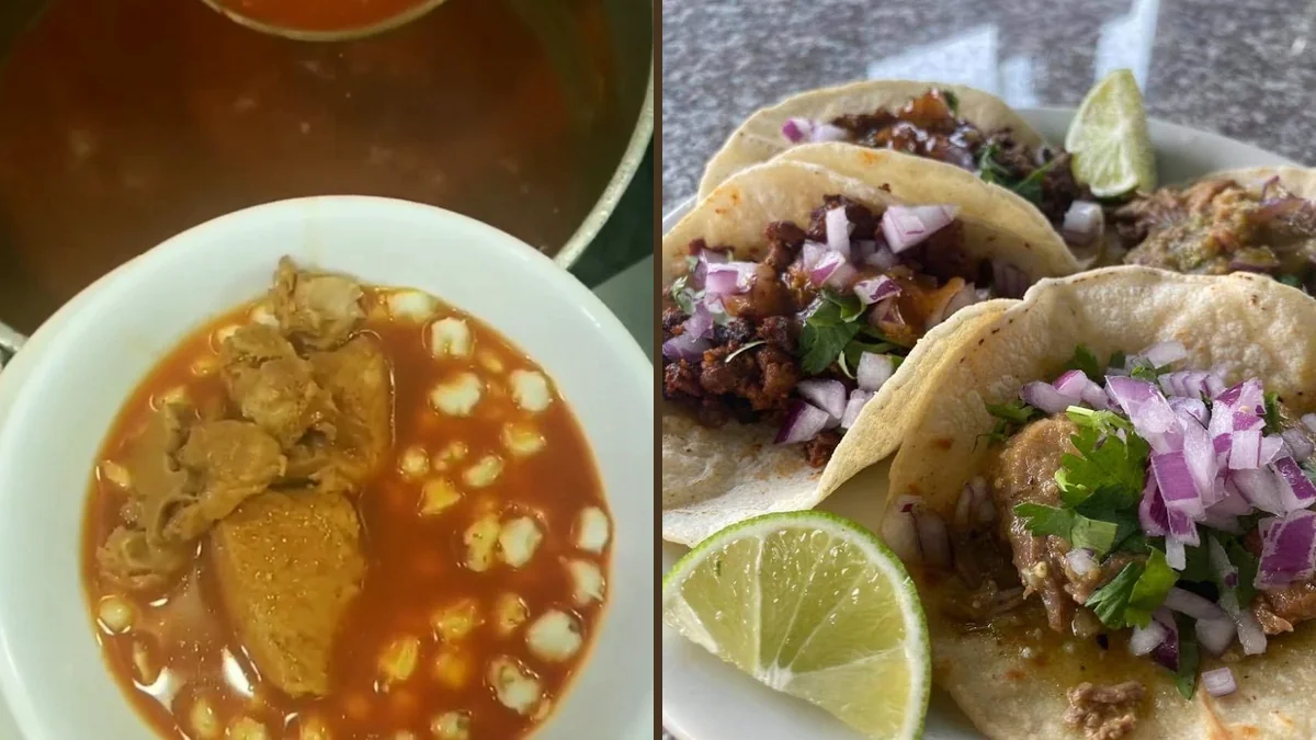 Mexican plates served with rice and beans.
